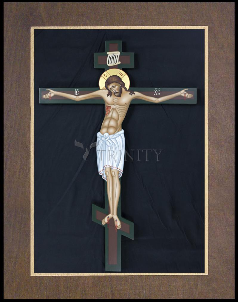 Christ Crucified - Wood Plaque Premium by Br. Robert Lentz, OFM - Trinity Stores
