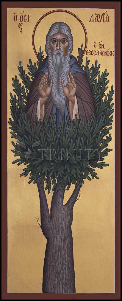 St. David of Thessalonika - Wood Plaque by Br. Robert Lentz, OFM - Trinity Stores
