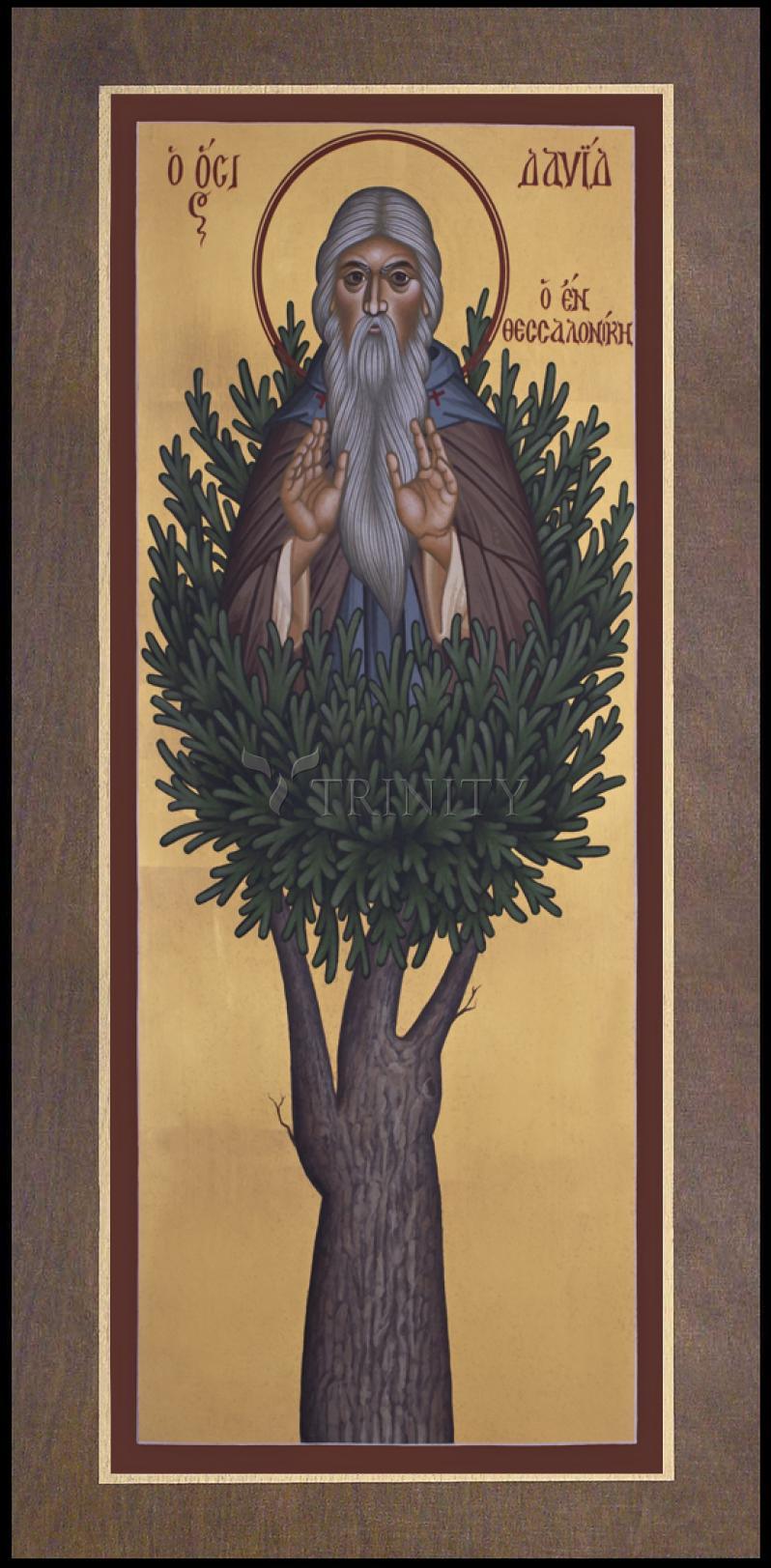 St. David of Thessalonika - Wood Plaque Premium by Br. Robert Lentz, OFM - Trinity Stores