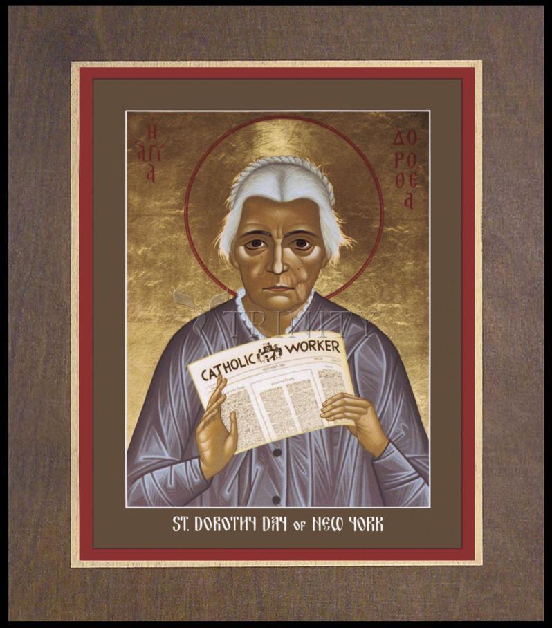 Dorothy Day of New York - Wood Plaque Premium by Br. Robert Lentz, OFM - Trinity Stores