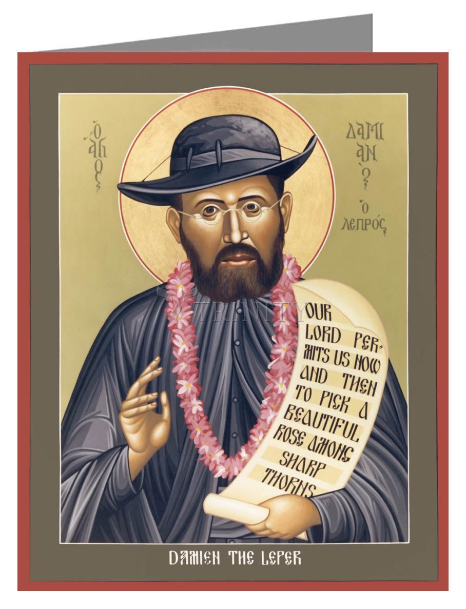 St. Damien the Leper - Note Card by Br. Robert Lentz, OFM - Trinity Stores