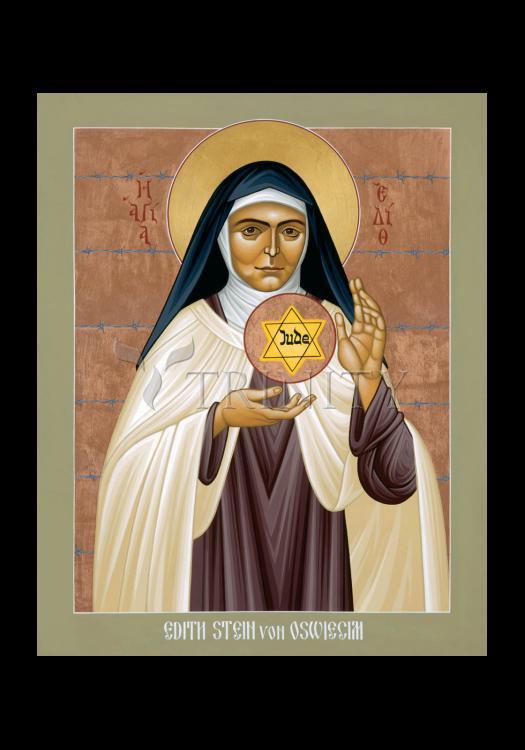 St. Edith Stein of Auschwitz - Holy Card by Br. Robert Lentz, OFM - Trinity Stores