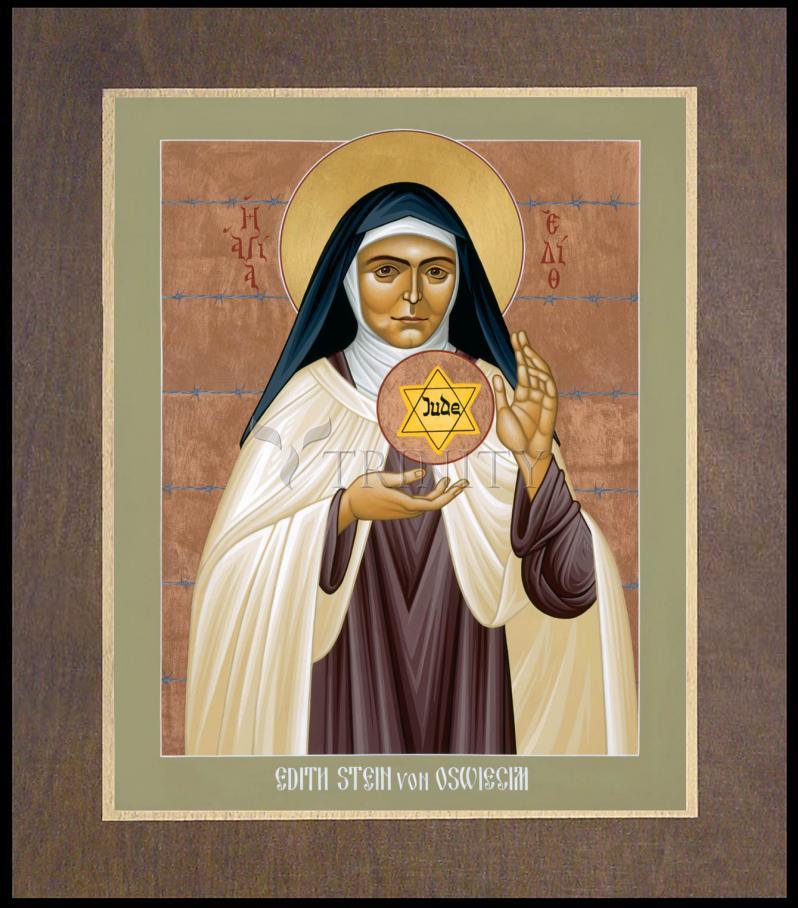 St. Edith Stein of Auschwitz - Wood Plaque Premium by Br. Robert Lentz, OFM - Trinity Stores