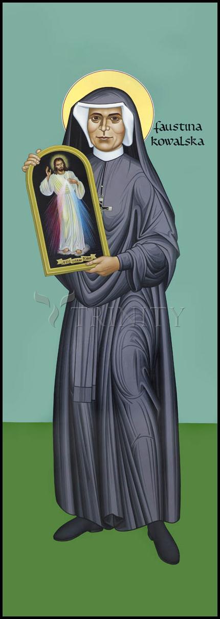 St. Faustina Kowalska - Wood Plaque by Br. Robert Lentz, OFM - Trinity Stores