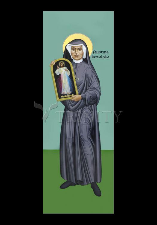 St. Faustina Kowalska - Holy Card by Br. Robert Lentz, OFM - Trinity Stores
