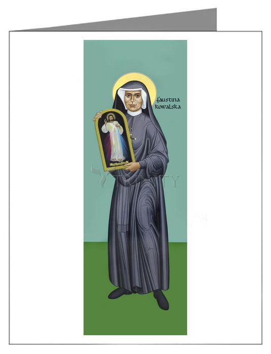 St. Faustina Kowalska - Note Card Custom Text by Br. Robert Lentz, OFM - Trinity Stores