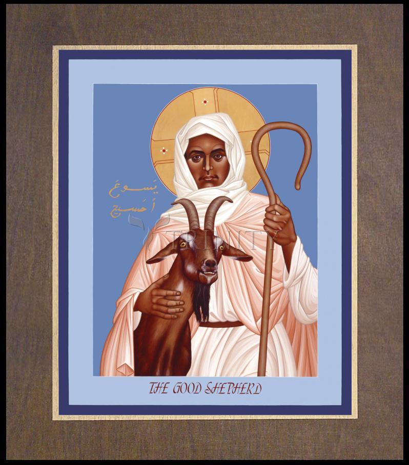 Good Shepherd - Wood Plaque Premium by Br. Robert Lentz, OFM - Trinity Stores