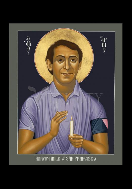 Harvey Milk of San Francisco - Holy Card by Br. Robert Lentz, OFM - Trinity Stores