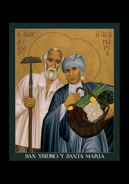 Sts. Isidore and Maria - Holy Card by Br. Robert Lentz, OFM - Trinity Stores