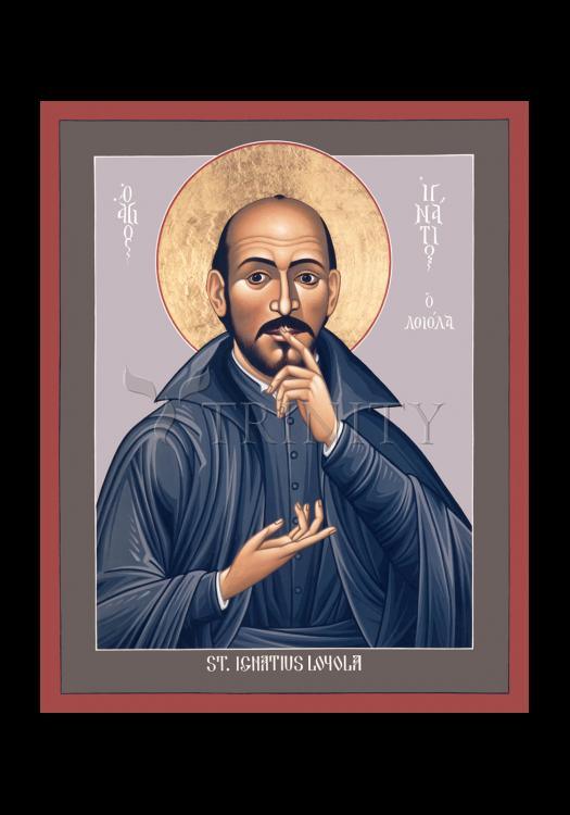 St. Ignatius Loyola - Holy Card by Br. Robert Lentz, OFM - Trinity Stores