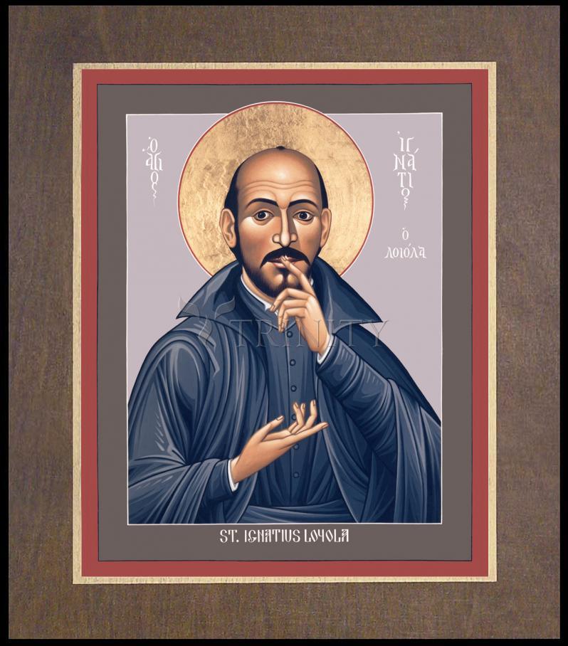 St. Ignatius Loyola - Wood Plaque Premium by Br. Robert Lentz, OFM - Trinity Stores