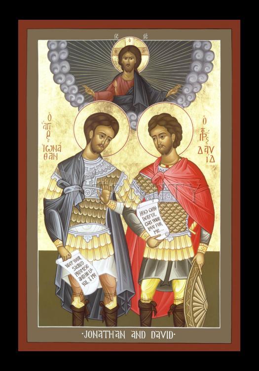 Jonathan and David - Holy Card by Br. Robert Lentz, OFM - Trinity Stores