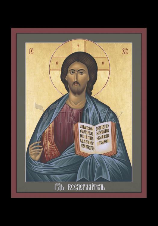 Jesus Christ: Pantocrator - Holy Card by Br. Robert Lentz, OFM - Trinity Stores