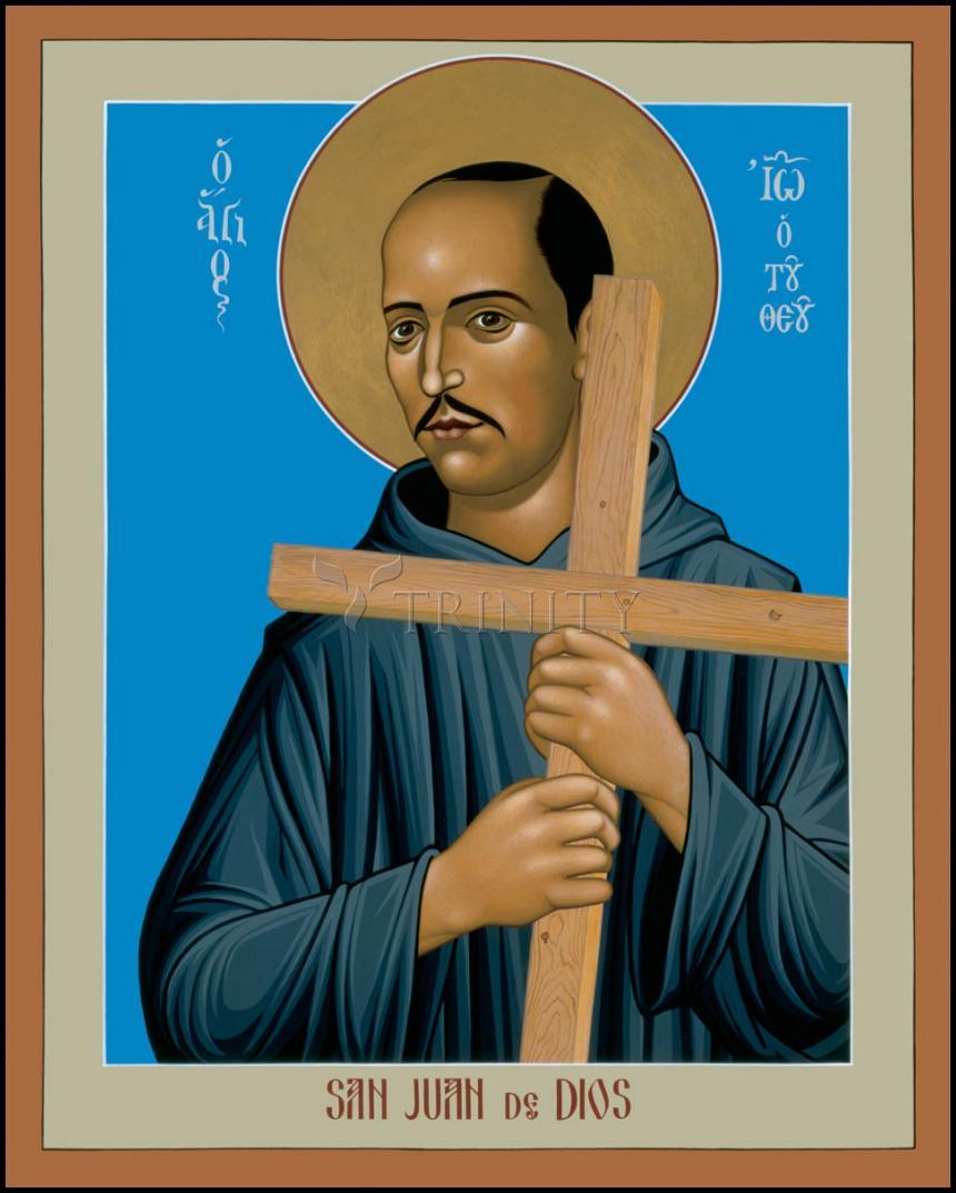 St. John of God - Wood Plaque by Br. Robert Lentz, OFM - Trinity Stores