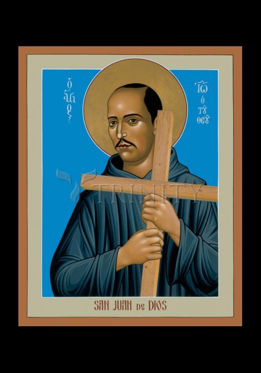 St. John of God - Holy Card by Br. Robert Lentz, OFM - Trinity Stores