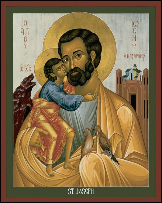 St. Joseph of Nazareth - Wood Plaque by Br. Robert Lentz, OFM - Trinity Stores