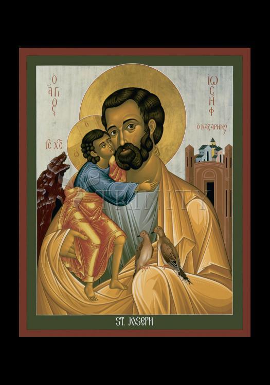 St. Joseph of Nazareth - Holy Card by Br. Robert Lentz, OFM - Trinity Stores