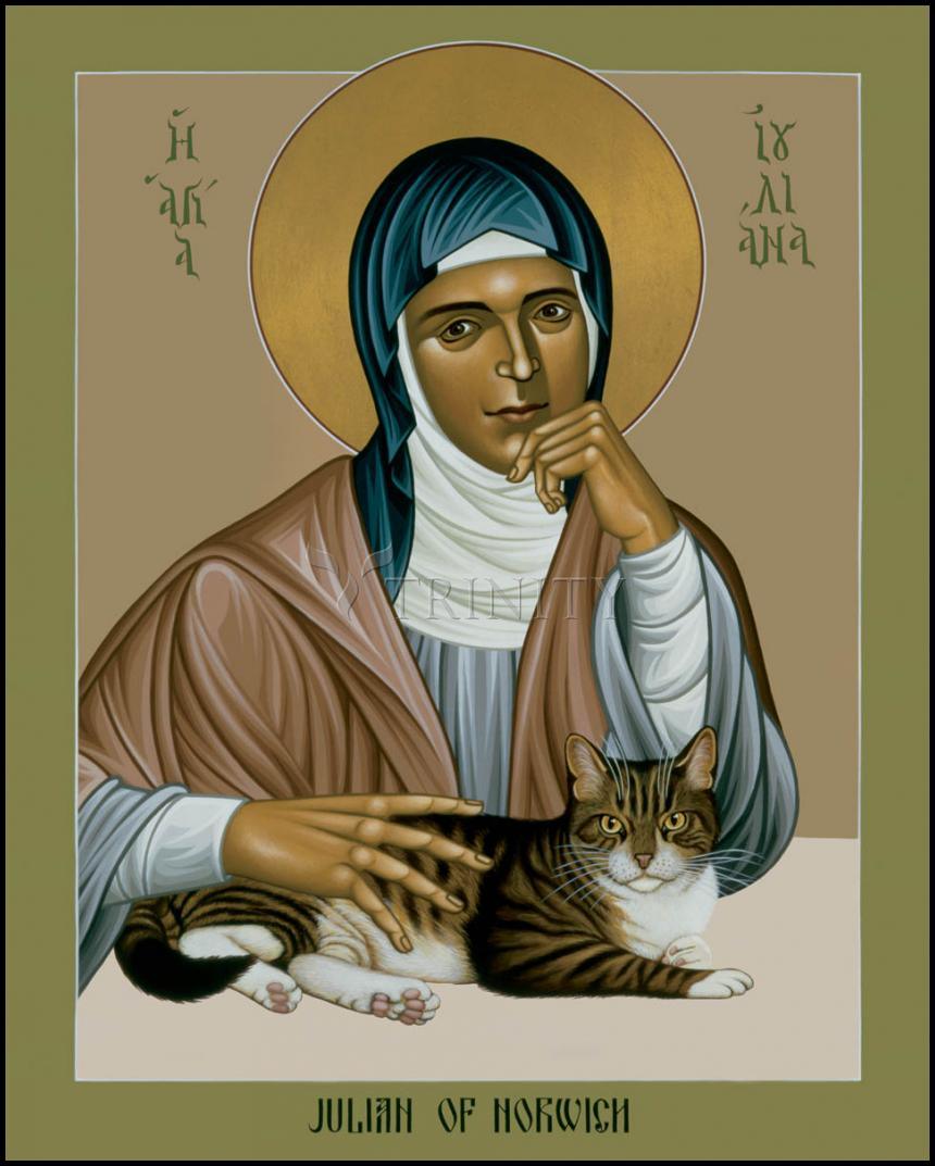 Julian of Norwich - Wood Plaque by Br. Robert Lentz, OFM - Trinity Stores