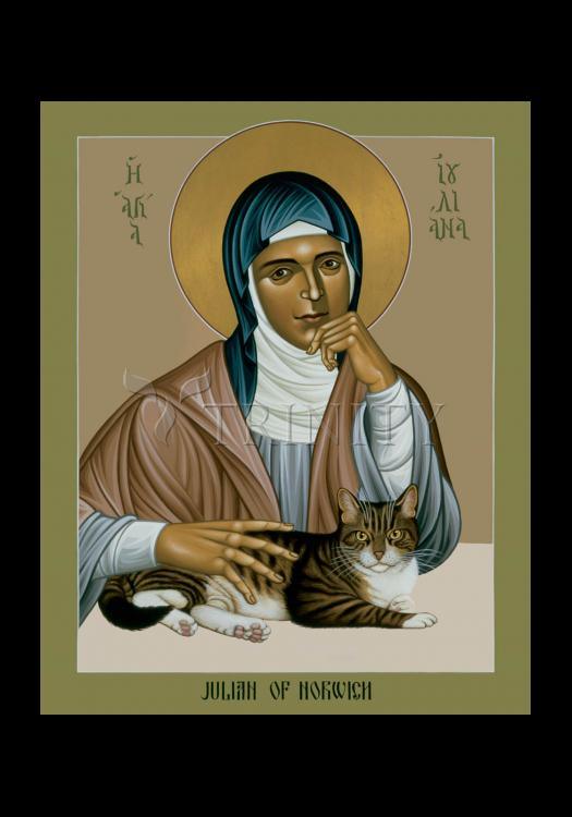 Julian of Norwich - Holy Card by Br. Robert Lentz, OFM - Trinity Stores