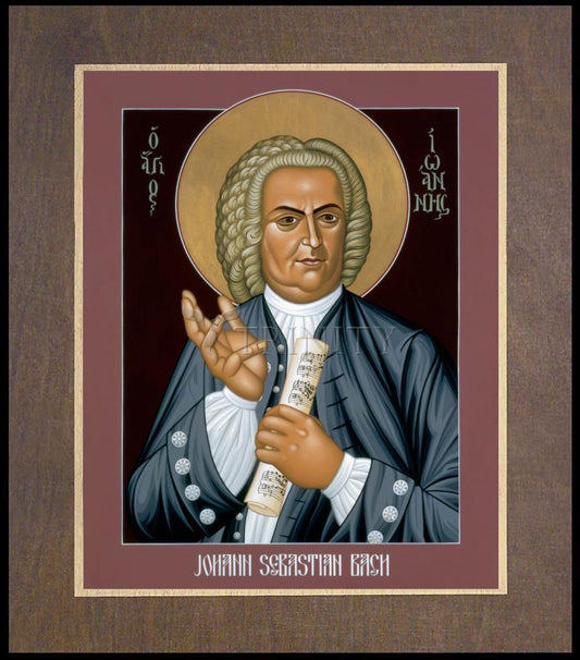 Johann Sebastian Bach - Wood Plaque Premium by Br. Robert Lentz, OFM - Trinity Stores