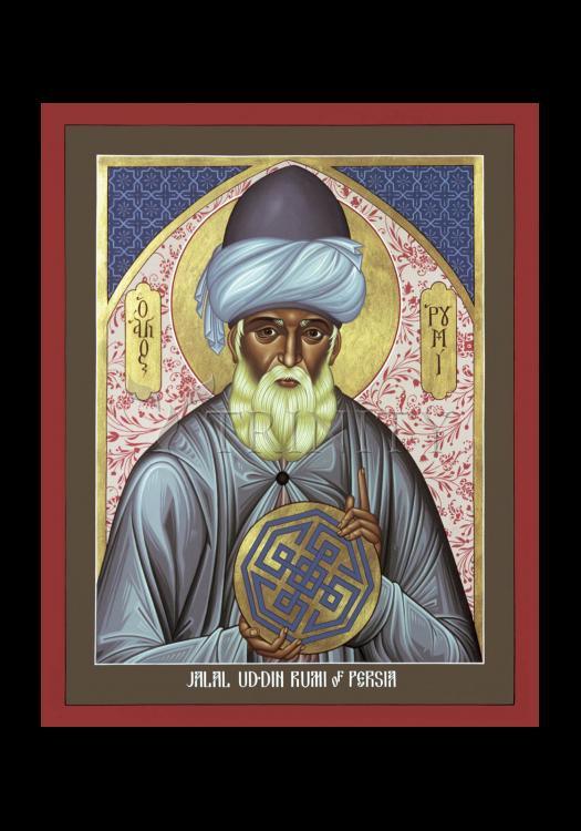 Jalal Ud-din Rumi of Persia - Holy Card by Br. Robert Lentz, OFM - Trinity Stores