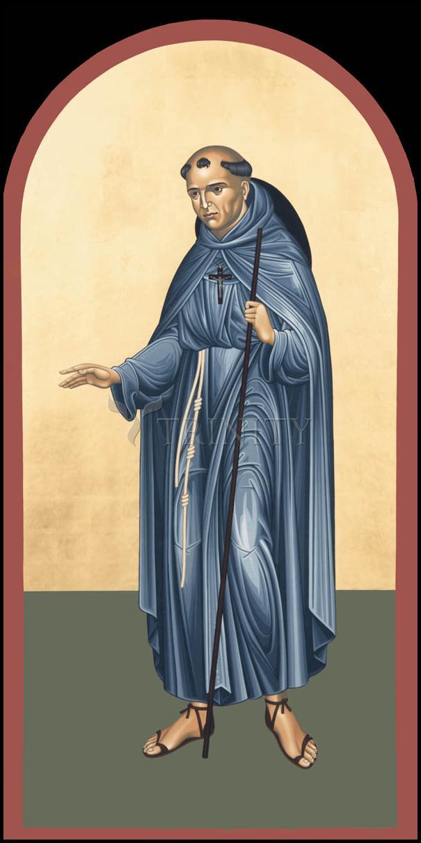 St. Junipero Serra - Wood Plaque by Br. Robert Lentz, OFM - Trinity Stores