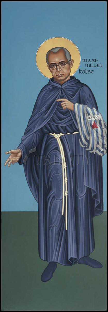 St. Maximilian Kolbe - Wood Plaque by Br. Robert Lentz, OFM - Trinity Stores