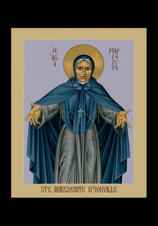 St. Marguerite d'Youville - Holy Card by Br. Robert Lentz, OFM - Trinity Stores