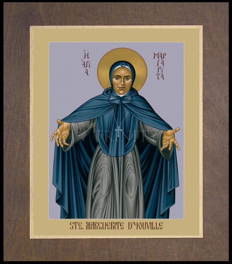 St. Marguerite d'Youville - Wood Plaque Premium by Br. Robert Lentz, OFM - Trinity Stores