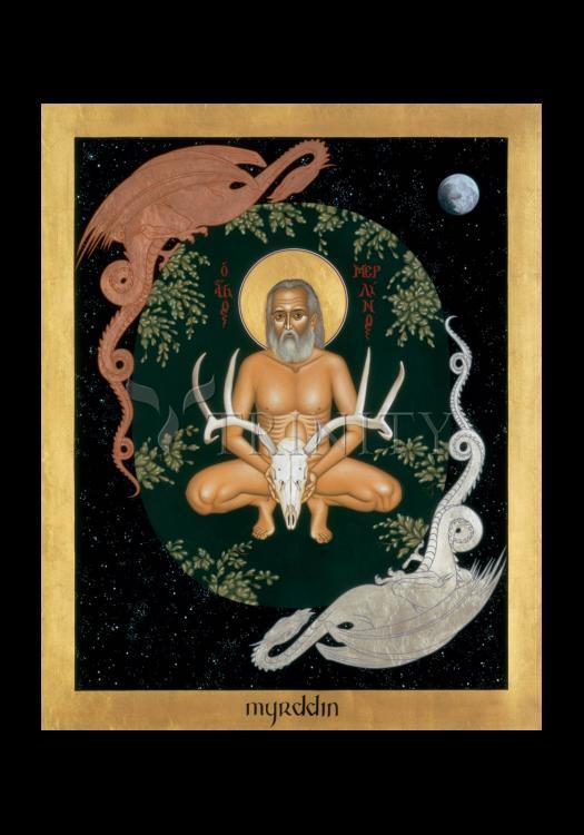 Merlin of Britain - Holy Card by Br. Robert Lentz, OFM - Trinity Stores