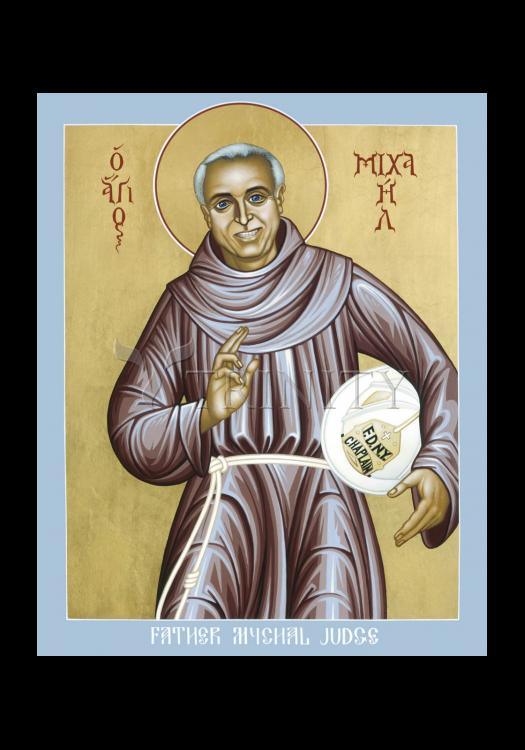 Mychal Judge, OFM - Holy Card by Br. Robert Lentz, OFM - Trinity Stores