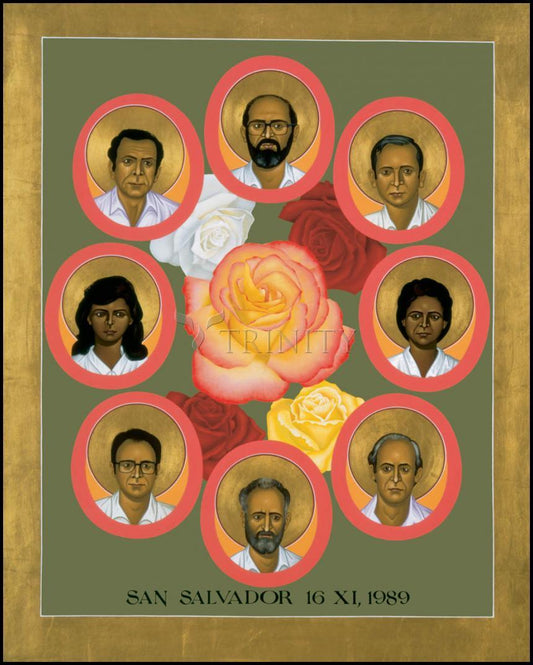 Martyrs of the Jesuit University - Wood Plaque by Br. Robert Lentz, OFM - Trinity Stores