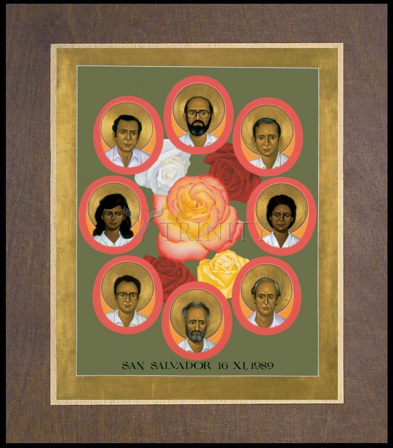 Martyrs of the Jesuit University - Wood Plaque Premium by Br. Robert Lentz, OFM - Trinity Stores