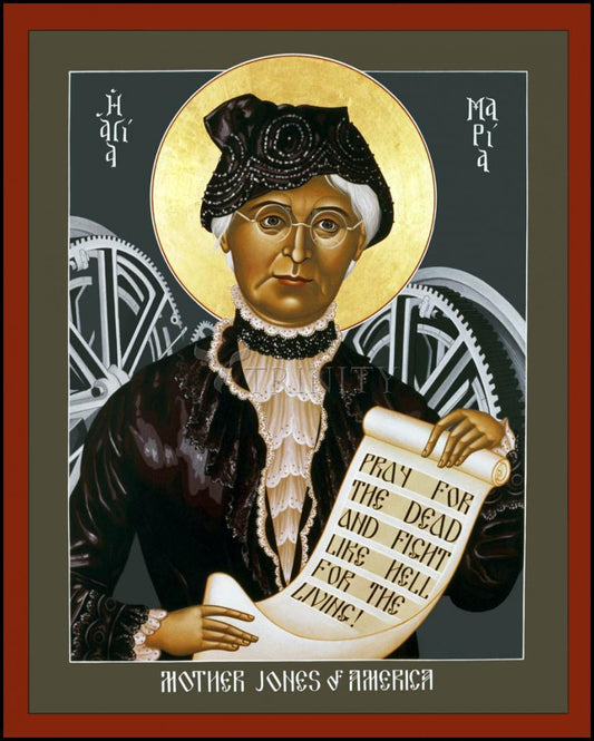 Mother Jones of America - Wood Plaque by Br. Robert Lentz, OFM - Trinity Stores
