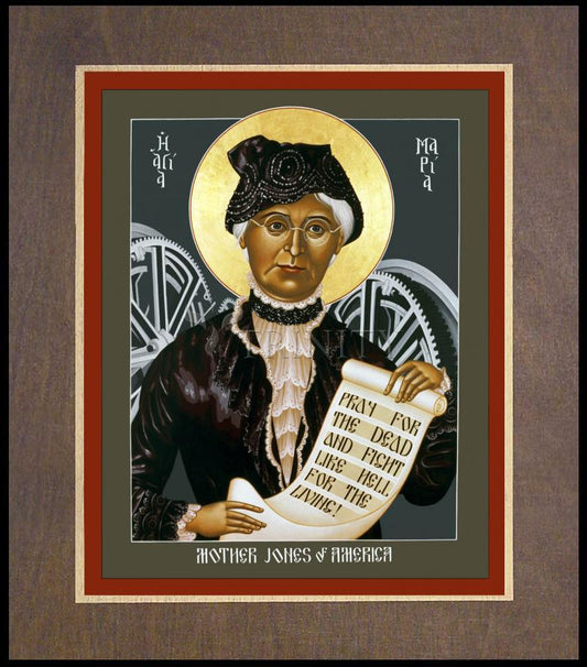Mother Jones of America - Wood Plaque Premium by Br. Robert Lentz, OFM - Trinity Stores