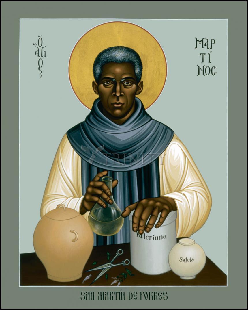 St. Martin de Porres - Wood Plaque by Br. Robert Lentz, OFM - Trinity Stores