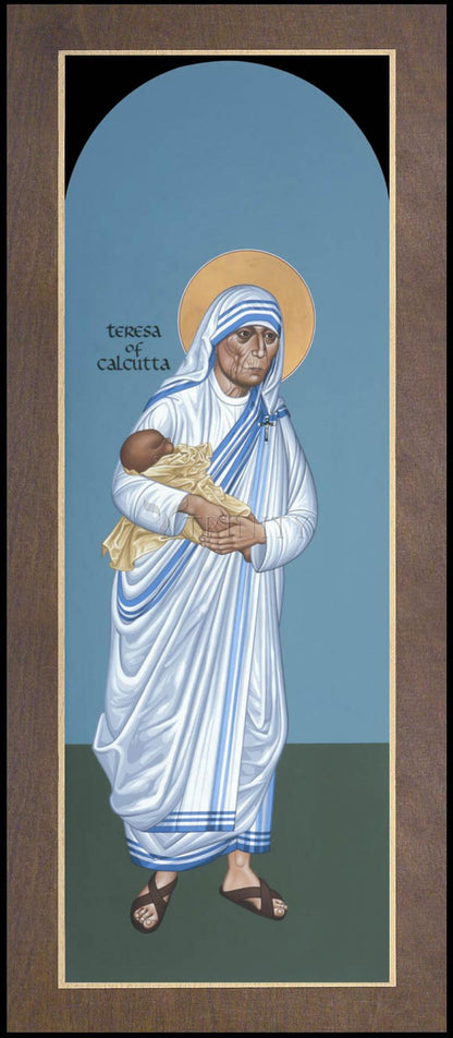 St. Teresa of Calcutta - Wood Plaque Premium by Br. Robert Lentz, OFM - Trinity Stores