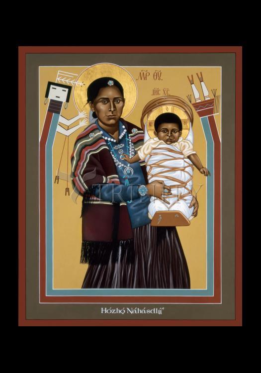 Navaho Madonna - Holy Card by Br. Robert Lentz, OFM - Trinity Stores