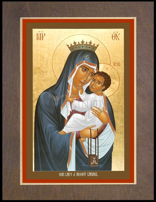 Our Lady of Mt. Carmel - Wood Plaque Premium by Br. Robert Lentz, OFM - Trinity Stores