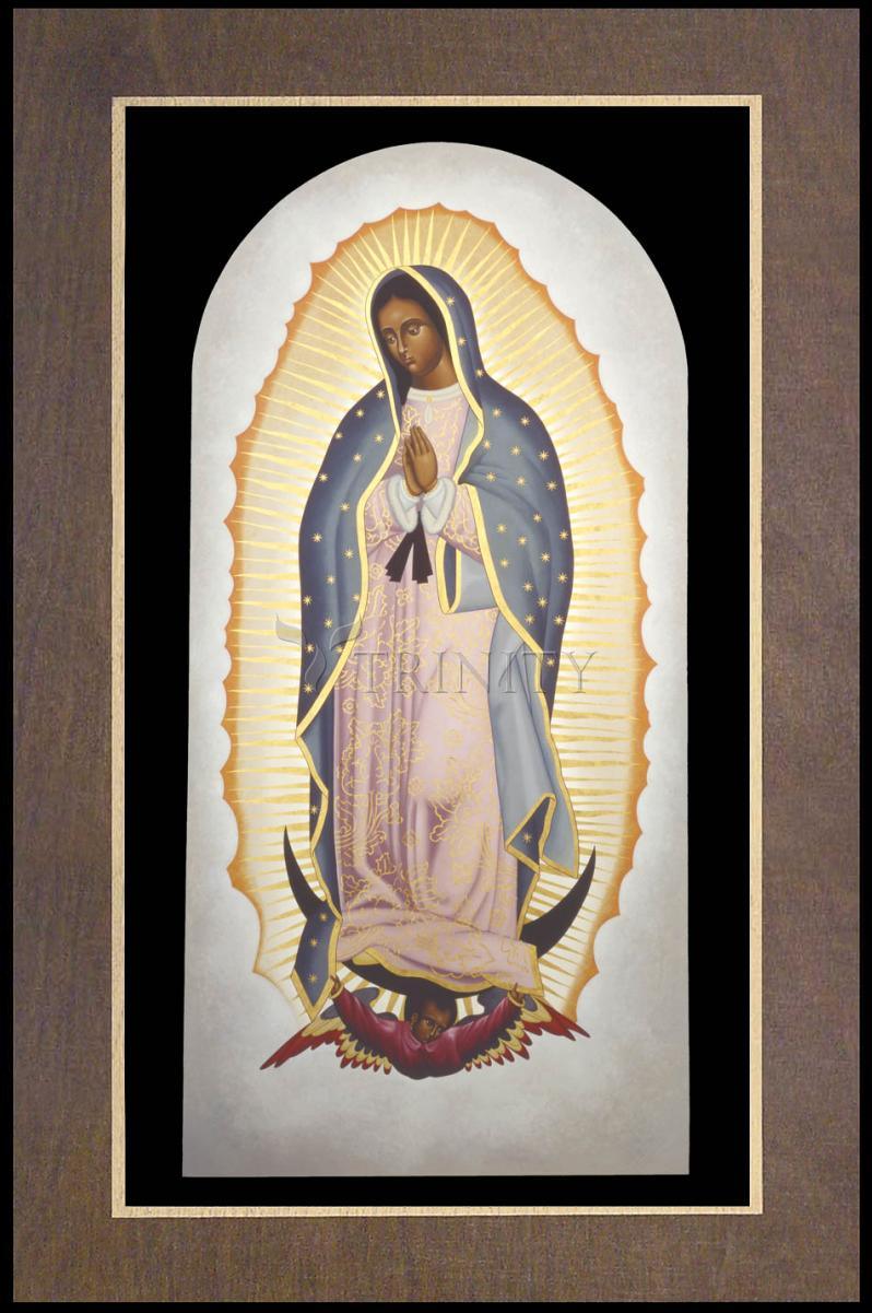 Our Lady of Guadalupe - Wood Plaque Premium by Br. Robert Lentz, OFM - Trinity Stores