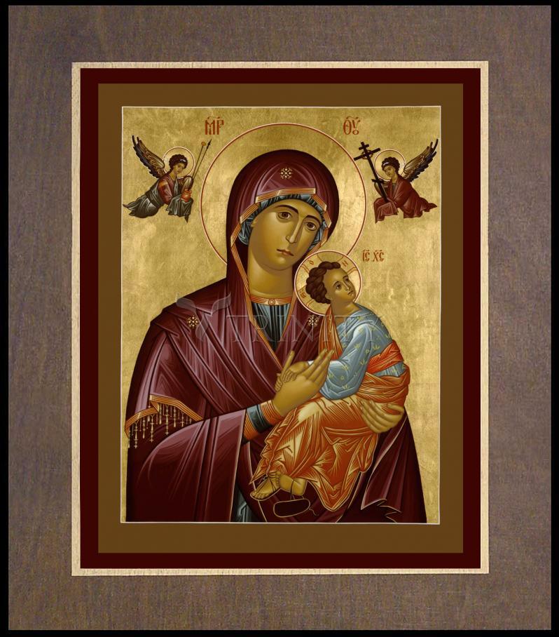Our Lady of Perpetual Help - Wood Plaque Premium by Br. Robert Lentz, OFM - Trinity Stores