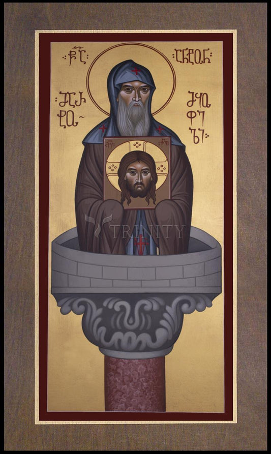 St. Anton of Martqopi - Wood Plaque Premium by Br. Robert Lentz, OFM - Trinity Stores