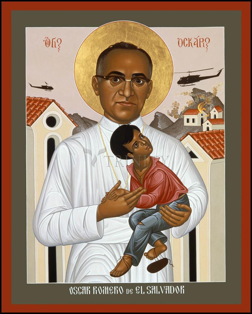 St. Oscar Romero of El Salvador - Wood Plaque by Br. Robert Lentz, OFM - Trinity Stores