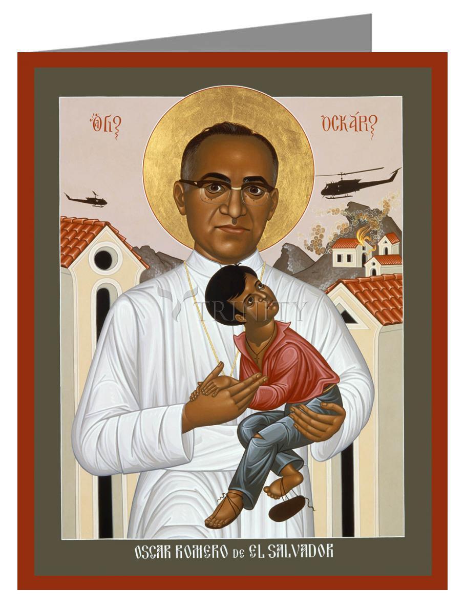St. Oscar Romero of El Salvador - Note Card Custom Text by Br. Robert Lentz, OFM - Trinity Stores