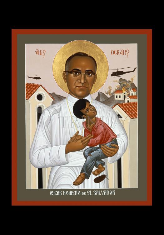 St. Oscar Romero of El Salvador - Holy Card by Br. Robert Lentz, OFM - Trinity Stores