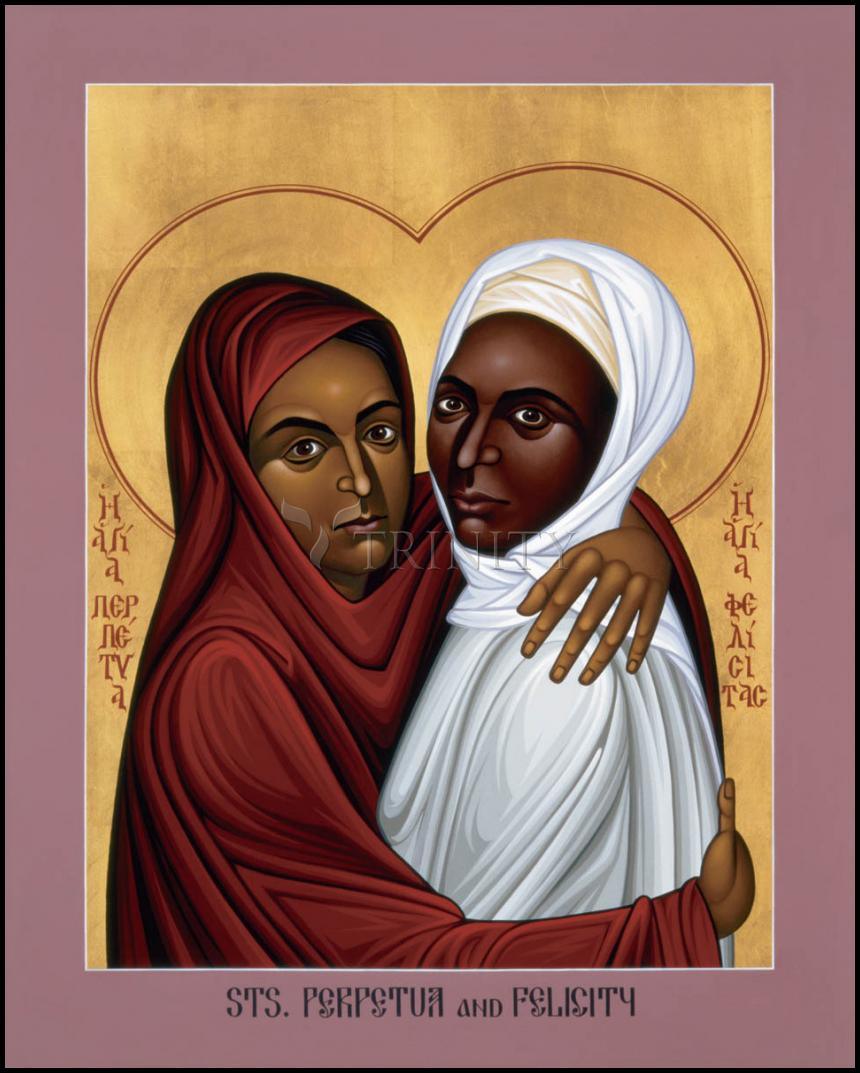 Sts. Perpetua and Felicity - Wood Plaque by Br. Robert Lentz, OFM - Trinity Stores