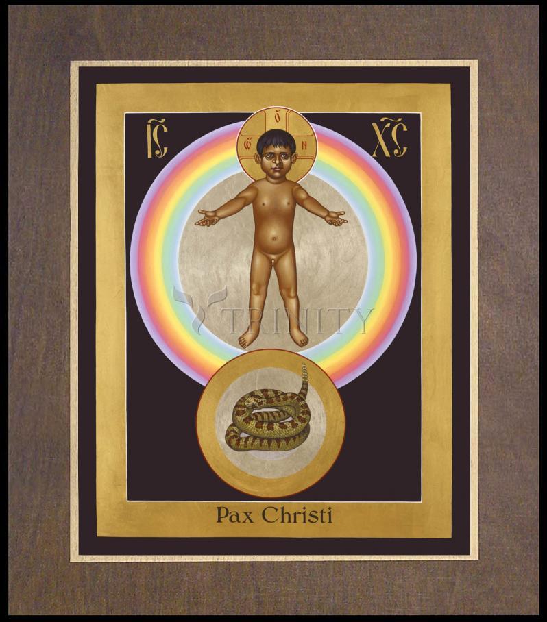 Pax Christi - Wood Plaque Premium by Br. Robert Lentz, OFM - Trinity Stores