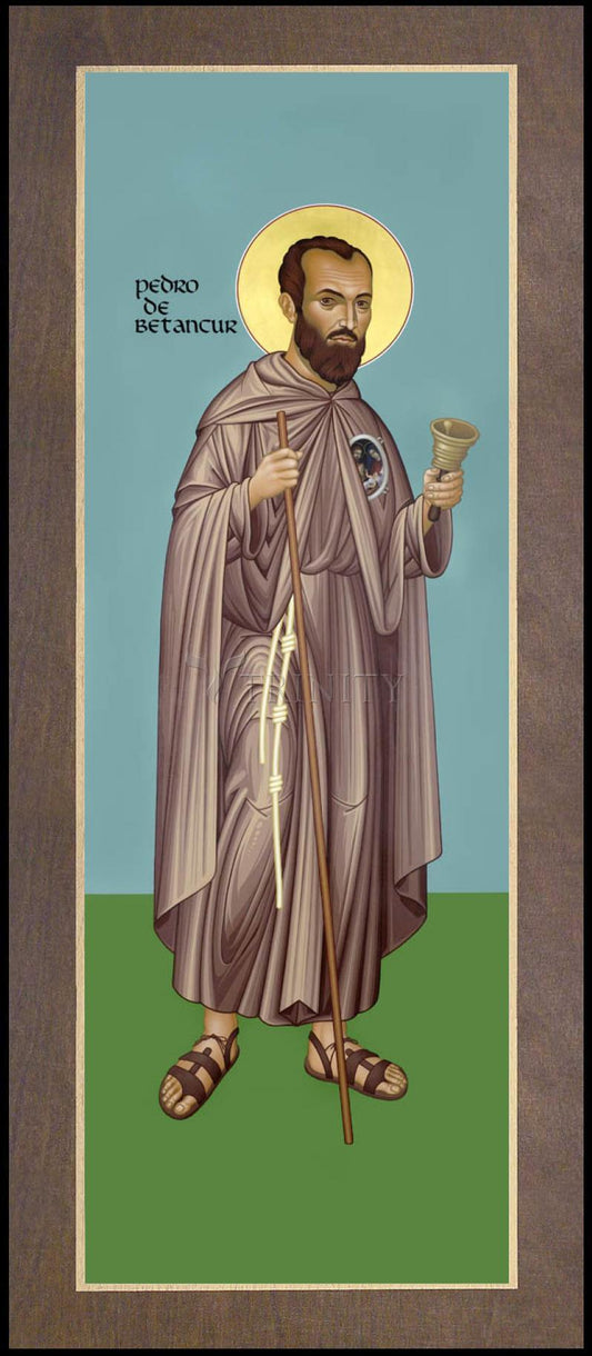 St. Pedro Betancur - Wood Plaque Premium by Br. Robert Lentz, OFM - Trinity Stores