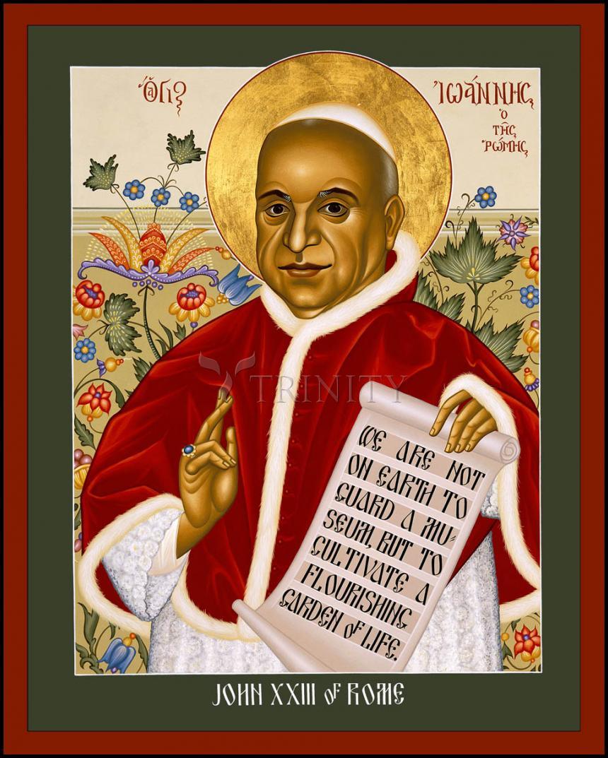 St. John XXIII - Wood Plaque by Br. Robert Lentz, OFM - Trinity Stores
