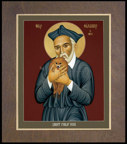 St. Philip Neri - Wood Plaque Premium by Br. Robert Lentz, OFM - Trinity Stores